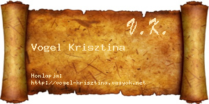 Vogel Krisztina névjegykártya